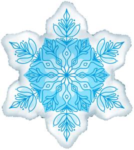 МИНИ Снежинка, белый/голубой / 26670