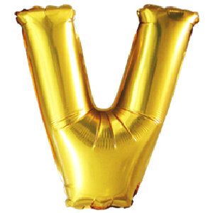 Буква "V" 40" - золото/ Китай