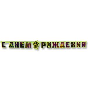 Гирлянда - буквы  "С ДР Черепашки-Ниндзя", 2,06 м 