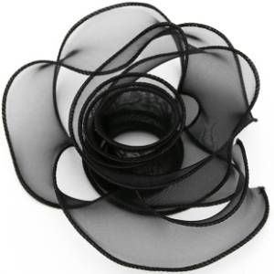 Лента Органза 4 см.*9,14 м. Черный с леской / 6233766