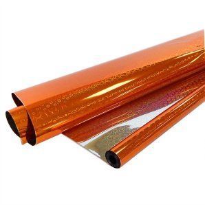 Пленка голография ОРАНЖЕВАЯ 70 см*7,5 м.