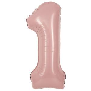 40" Цифра "1" Пыльная роза, сатин / Китай 24271