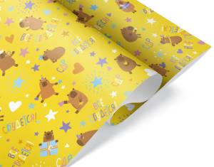 Уп. бумага "Капибара СДР, Все сбудется" 0,7*1 м (10 листов.) / 2050904