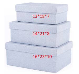 Коробка 12*18*7 см Серебр-гол с блестками / HZ-2237-4