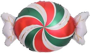 25" Конфета золотые полоски, красный/зеленый / Китай 26943