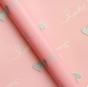 Пленка матовая "Любовное настроение" 57 см*10 м.розовая / т041456