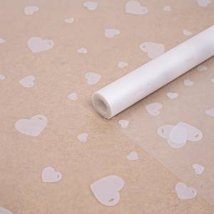 Пленка матовая "Сердечки разные" белый 0.6*7.5 м./88031553