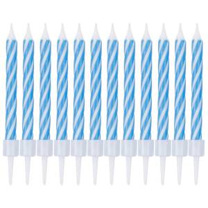 Свечи Спирали с подст. Синие 6 см 12 шт / 1502-6788