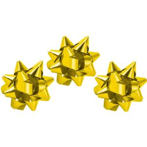 Бант Звезда металл золото D5 см., 12 шт. / 1509-1294