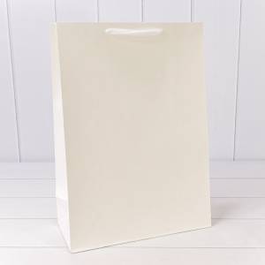 Пакет подарочный 32*45*15 см. Крафт белый / 000222А/9