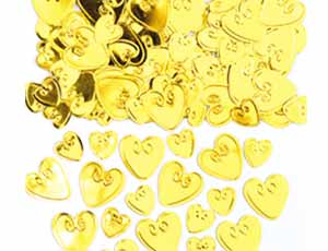 Конфетти "Сердца с вензелем золотые" 14 гр.
