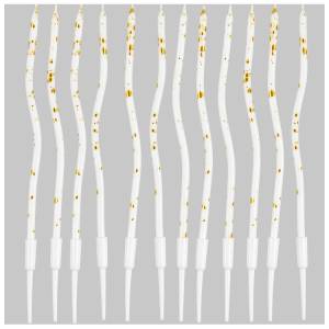 Свечи "Волна" белые искры с подст. 13 см 12 шт. / 1502-6691