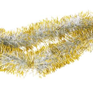 Мишура серебряная с цвет. кончиками в ассортименте 9 см.*2 м. (Ч22159, 22158, 22160,22162)