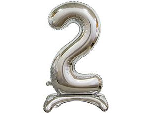 30" Цифра на подставке "2" серебро/ Китай 1207-3648