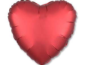 Сердце Сатин Sangria (вишневый) 18" (Анаграм) / 1204-0741