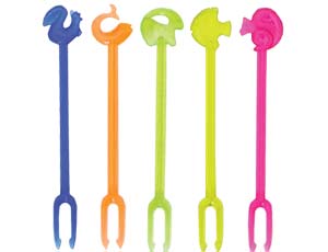 Вилочка д/канапе  Животные 9 см. 30 шт.