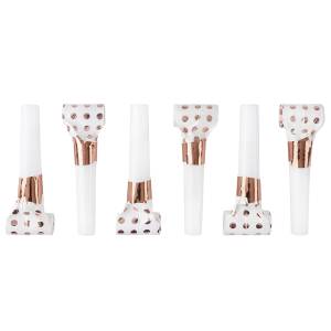 Язычки гудки "Горошек" белый/розовое золото 6 см., 6 шт./6232268