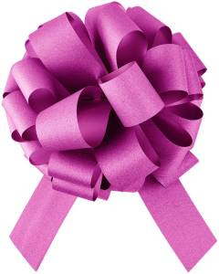 Бант Розовый глиттер с блестками 36 см / 661086