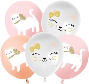 12" Кошечка с бантом, ассорти пастель (Китай 512)/ 25 шт 512-070