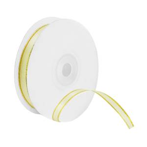 Лента атлас с золотой нитью Айвори 6мм*22,85м/13-06SGE