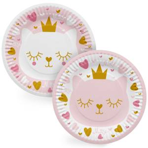 Тарелка "Котенок Принцесса" 18 см, 6 шт./77434