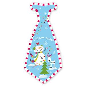 Галстук с НГ Снеговик Веселый 8 шт