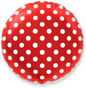 18" Круг Горох красный (Flexmetall) 401577R