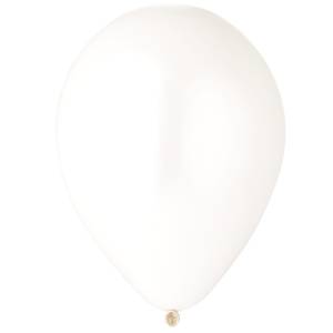 Шар Белый металлик 30 см с гелием