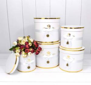 Коробка "Золотая роза" Белый 16*16*18 см 