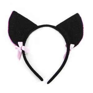 Ободок Ушки с бантиками, черный/6230544