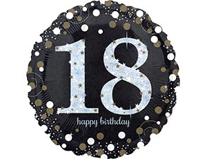Шар HB Sparkling Birthday 18 gold (Анаграм) 
