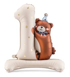 Цифра "1" с Мишкой на подставке 81*72 см. (PartyDeco)/ Китай
