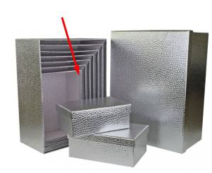 Коробка Текстура кожи серебро 23*16.5*9.5