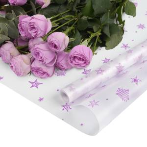 Пленка матовая "Звездочки" сиреневая 0,6*8,5 м. ./П436