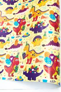 Бумага упак. Динозаврики, яркий праздник 70*100 см/10 шт     