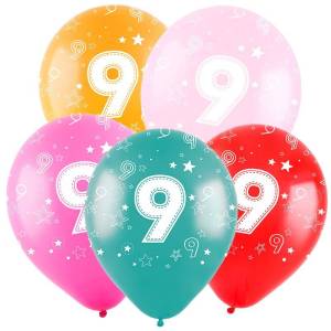 12" Цифра "9", ассорти пастель (Турция)