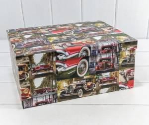 Коробка 30*22,8*13,3 см "Автомобили ретро"