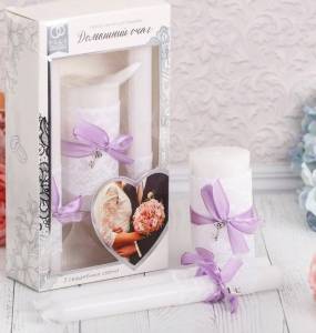 Набор свечей сиреневый "Домашний очаг"