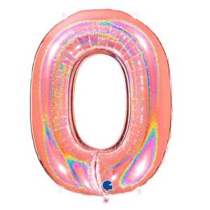 Цифра "0" - Розовое золото голография в упак. /Grabo                     