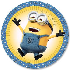 Тарелка бум. "Миньоны" 23 см, 6 шт.