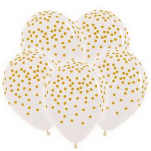 Золотое конфетти, прозрачный 12" (Колумбия)