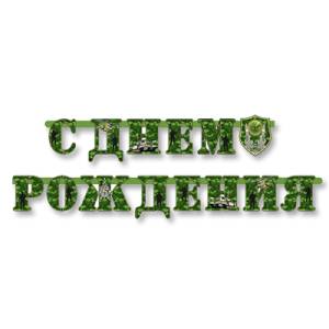 Гирлянда - буквы  "С ДР Камуфляж", 210 см   1505-0822            