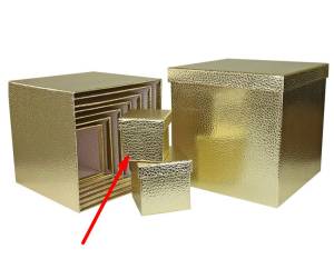 Коробка Текстура кожи золото 8,5*8,5*8,5