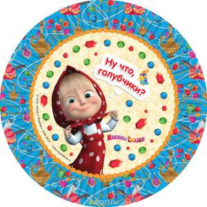 Тарелка бум. "Маша и Медведь" 17 см, 6 шт./1502-1848