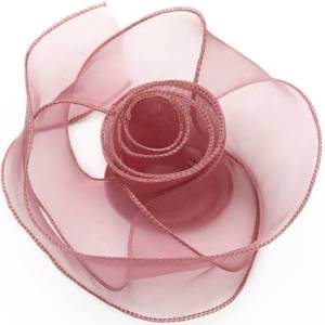 Лента Органза 4 см.*9,14 м. Дымчатая роза с леской / 6233770