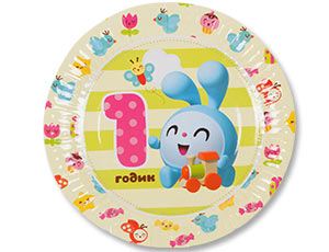 Тарелки "Малышарики 1 годик" 17 см. 6 шт.