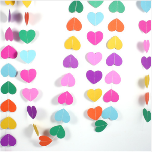 Гирлянда-подвеска "Сердца ассорти" 220 см.