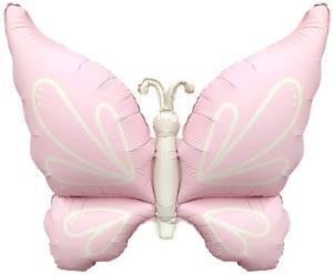 37" Нежная бабочка, розовый сатин/ Китай 27254