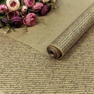 Крафт-бумага Верже Рукопись Черный 70см*10м/36334