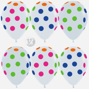 Большие кружки белые пастель, многоцвет. флюор. (Колумбия)